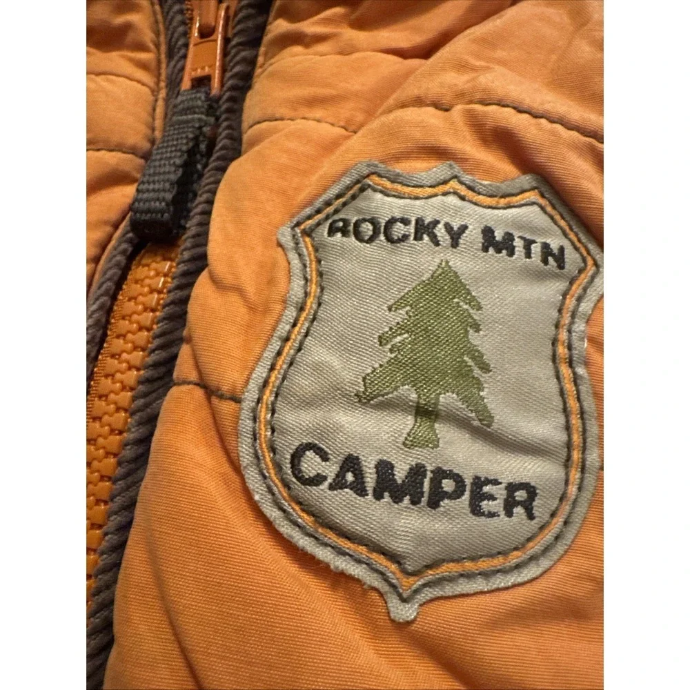 Toddler Gymboree 18-24 Month Orange &‎ Brown Puffer Vest Rocky MTN Camper